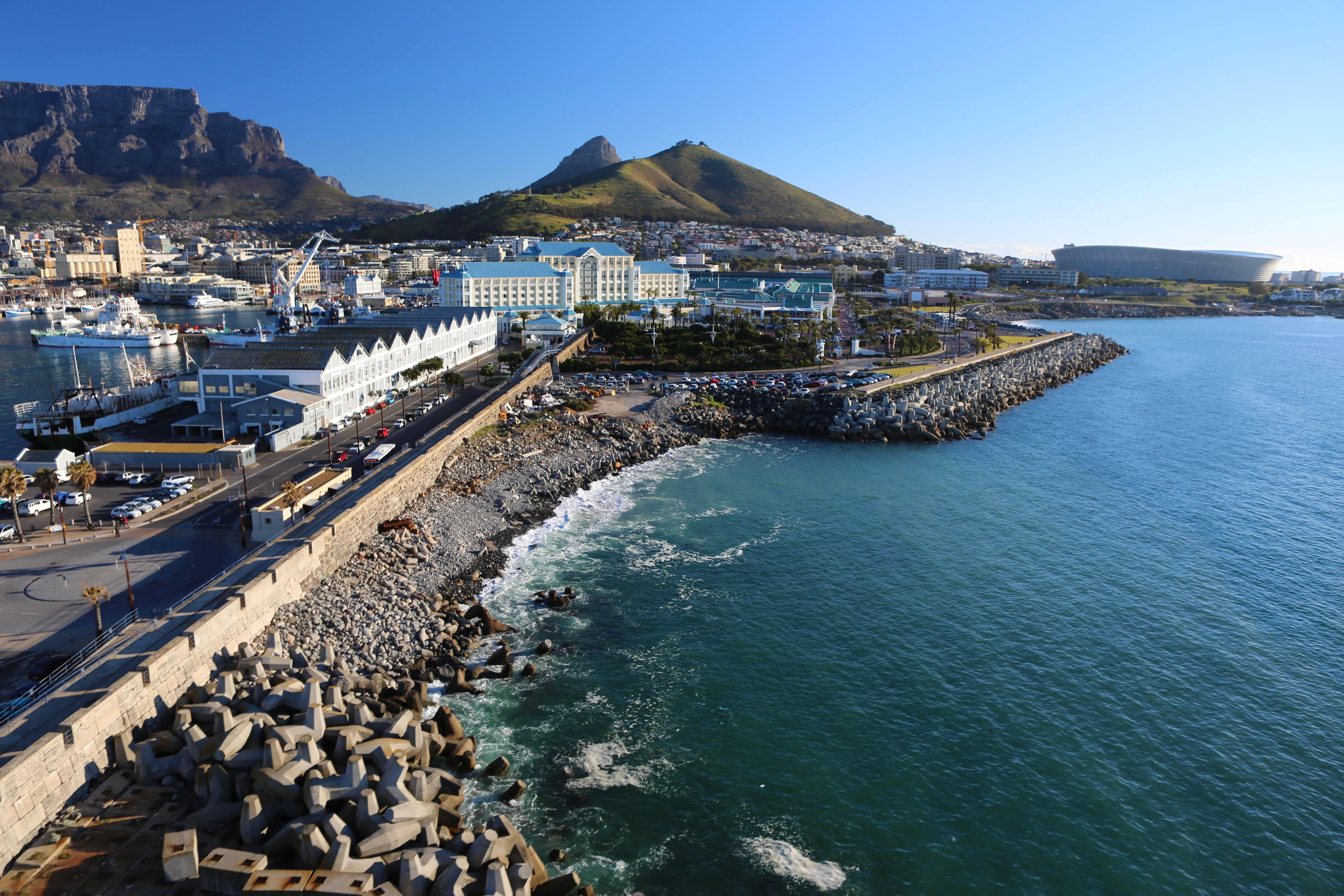 Aerial view of Table Mountain and Cape Town, South Africa